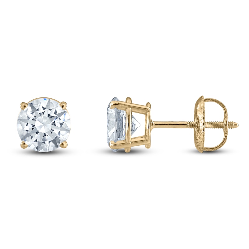 Round-Cut Diamond Solitaire Stud Earrings 3 ct tw 14K Gold (I/I2