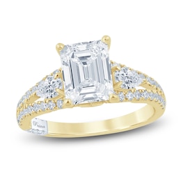 Pnina Tornai Lab-Grown Diamond Emerald-Cut Engagement Ring 3 ct tw 14K Yellow Gold