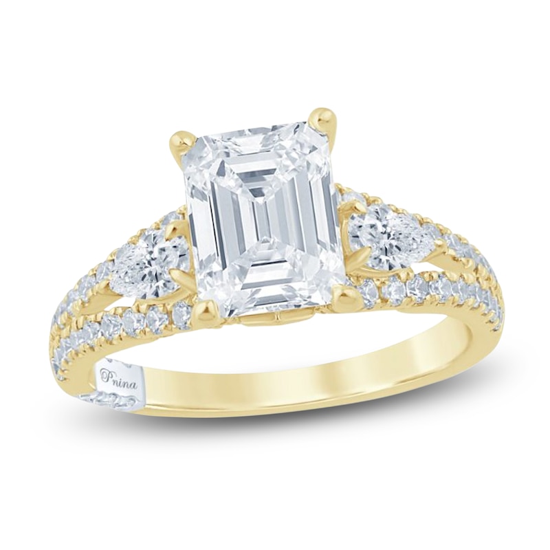 Main Image 1 of Pnina Tornai Lab-Grown Diamond Emerald-Cut Engagement Ring 3 ct tw 14K Yellow Gold