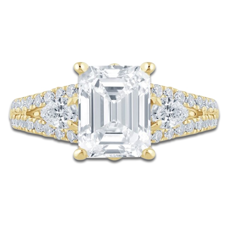 Main Image 3 of Pnina Tornai Lab-Grown Diamond Emerald-Cut Engagement Ring 3 ct tw 14K Yellow Gold