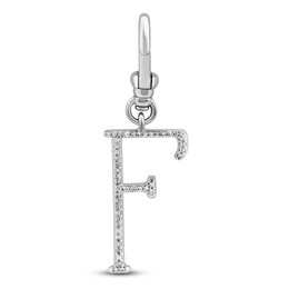 Charm'd by Lulu Frost Diamond Letter F Charm 1/15 ct tw Pavé Round 10K White Gold