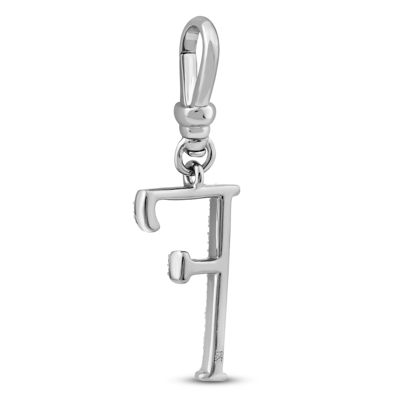 Main Image 2 of Charm'd by Lulu Frost Diamond Letter F Charm 1/15 ct tw Pavé Round 10K White Gold