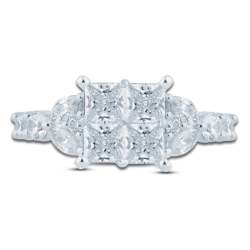 Main Image 3 of Pnina Tornai Princess-Cut Quad Diamond Engagement Ring 3 ct tw 14K White Gold