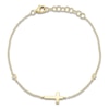 Thumbnail Image 1 of Shy Creation Diamond Accent Sideways Cross Bracelet 14K Yellow Gold 6" SC55026526