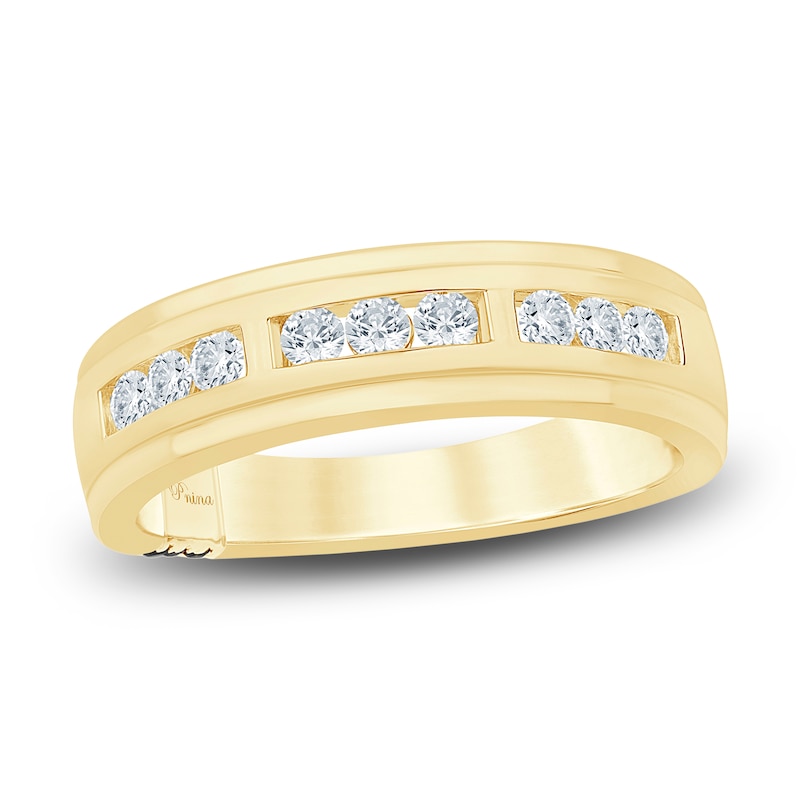 Main Image 1 of Pnina Tornai Men's Diamond Trios Wedding Band 1/2 ct tw 14K Yellow Gold
