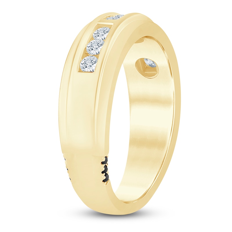 Main Image 2 of Pnina Tornai Men's Diamond Trios Wedding Band 1/2 ct tw 14K Yellow Gold