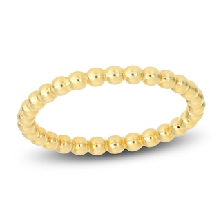 Italia D'Oro Beaded Stackable Ring 14K Yellow Gold