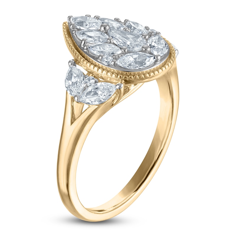 Main Image 2 of Brilliant Moments Pear, Marquise & Round-Cut Multi-Diamond Engagement Ring 1-3/8 ct tw 14K Yellow Gold