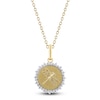 Thumbnail Image 1 of Diamond Dragonfly Medallion Necklace 1/4 ct tw 10K Yellow Gold 18"