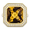 Thumbnail Image 3 of Octagon-Cut Natural Orange Quartz, Tiger's Eye, Rhodolite Garnet & Diamond Cocktail Ring 1/3 ct tw 14K Yellow Gold