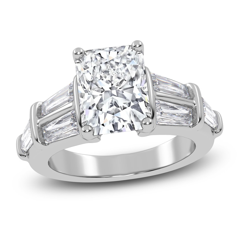 Main Image 1 of Radiant-Cut Created By Jared Studio Lab-Grown Diamond Engagement Ring 3-1/2 ct tw 14K White Gold
