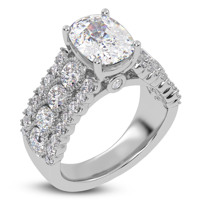 Main Image 2 of Elongated Cushion-Cut Created By Jared Studio Lab-Grown Diamond Engagement Ring 3-3/4 ct tw 14K White Gold