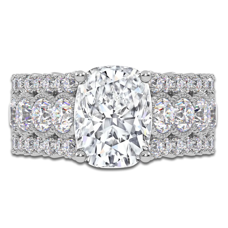 Main Image 3 of Elongated Cushion-Cut Created By Jared Studio Lab-Grown Diamond Engagement Ring 3-3/4 ct tw 14K White Gold