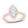 Thumbnail Image 1 of Brilliant Moments Multi-Diamond Marquise Halo Engagement Ring 3/4 ct tw 14K Rose Gold