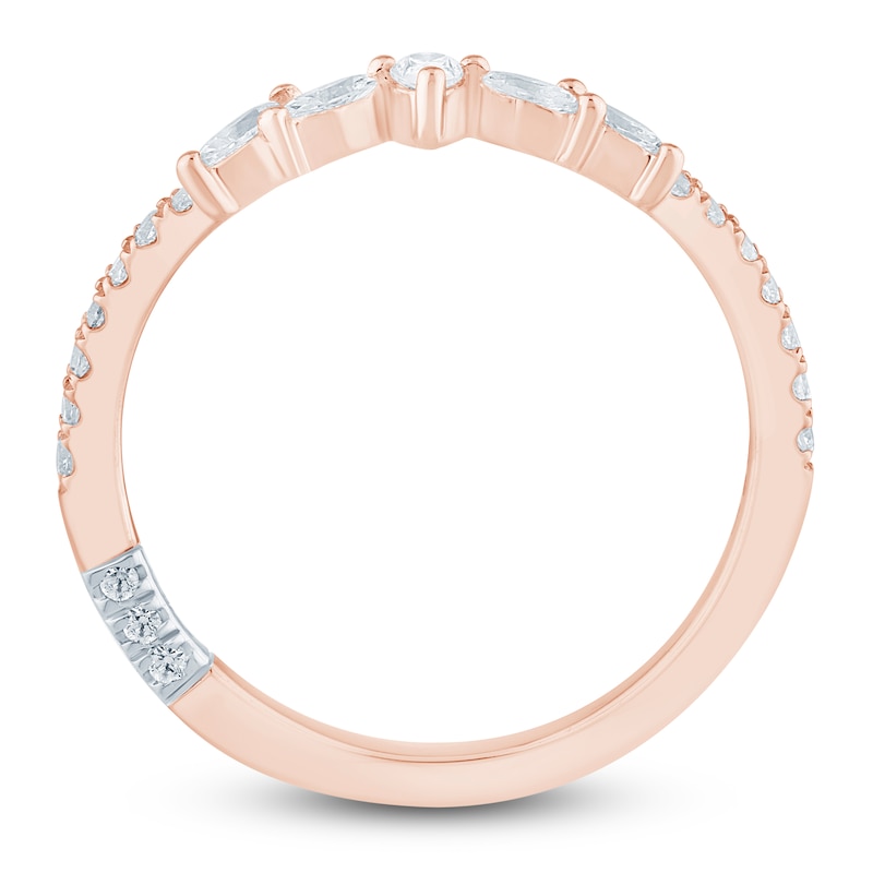 Main Image 4 of Pnina Tornai Pear, Marquise & Round-Cut Diamond Contour Wedding Band 1/3 ct tw 14K Rose Gold