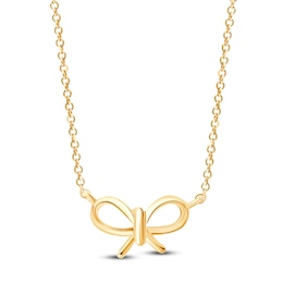 Children's Bow Necklace 14K Yellow Gold 13"