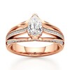 Thumbnail Image 1 of J'Lure Lab-Grown Diamond Pear Step-Cut Engagement Ring 1-3/8 ct tw 18K Rose Gold