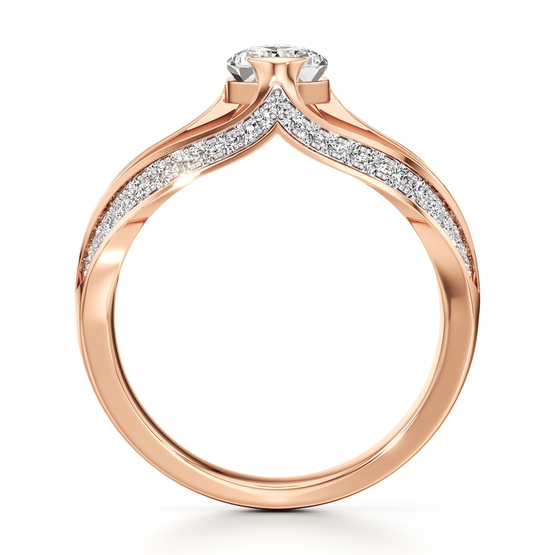 Main Image 2 of J'Lure Lab-Grown Diamond Pear Step-Cut Engagement Ring 1-3/8 ct tw 18K Rose Gold