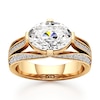 Thumbnail Image 1 of J'Lure Lab-Grown Diamond Oval Step-Cut Engagement Ring 3-1/2 ct tw 18K Yellow Gold