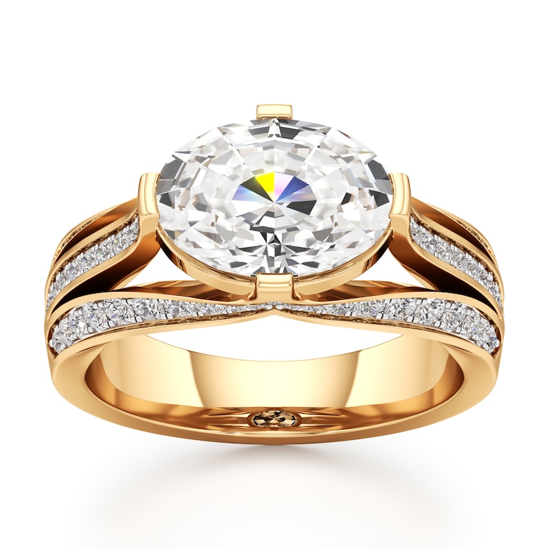 Main Image 1 of J'Lure Lab-Grown Diamond Oval Step-Cut Engagement Ring 3-1/2 ct tw 18K Yellow Gold