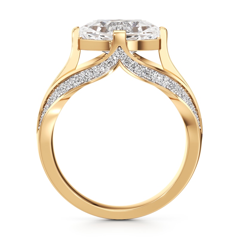 Main Image 2 of J'Lure Lab-Grown Diamond Oval Step-Cut Engagement Ring 3-1/2 ct tw 18K Yellow Gold