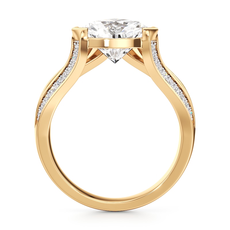 Main Image 2 of J'Lure Lab-Grown Diamond Trillion Curved Brilliant-Cut Engagement Ring 3-3/8 ct tw 18K Yellow Gold