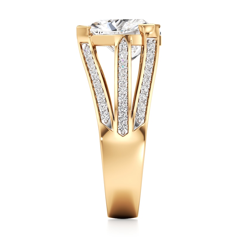 Main Image 3 of J'Lure Lab-Grown Diamond Trillion Curved Brilliant-Cut Engagement Ring 3-3/8 ct tw 18K Yellow Gold