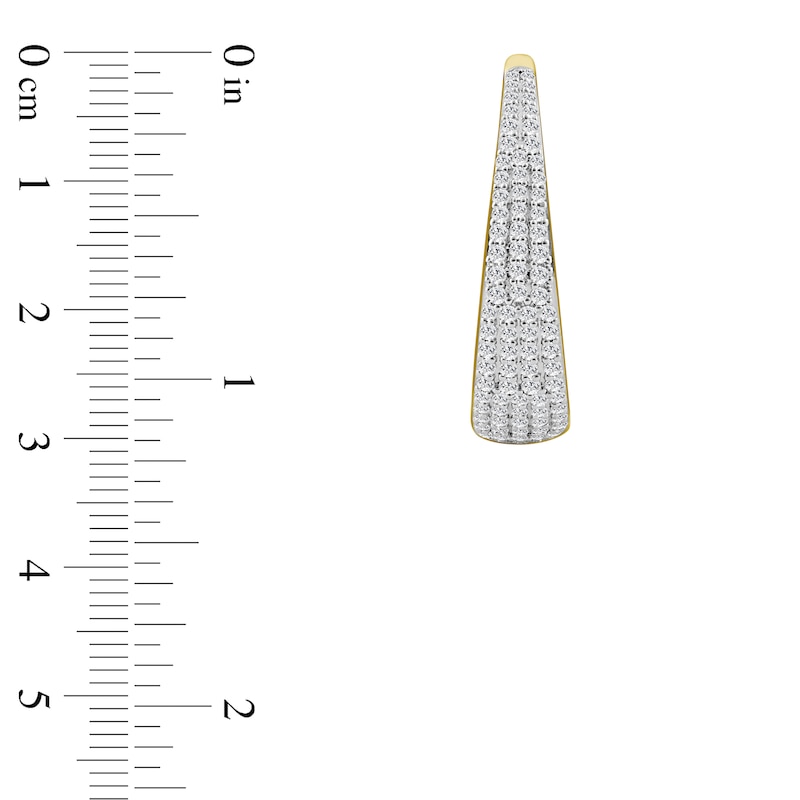 Main Image 2 of Brilliant Moments Diamond Pavé Tapered Inside-Out Hoop Earrings 2-1/2 ct tw 14K Yellow Gold