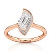 Thumbnail Image 1 of J'Lure Leaf Step-Cut Lab-Grown Diamond Half-Halo Engagement Ring 1 ct tw 18K Rose Gold