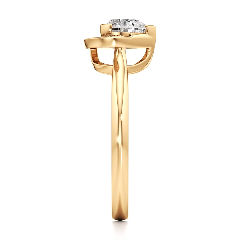 Main Image 3 of J'Lure Heart Brilliant-Cut Lab-Grown Diamond Half-Halo Engagement Ring 1 ct tw 18K Yellow Gold