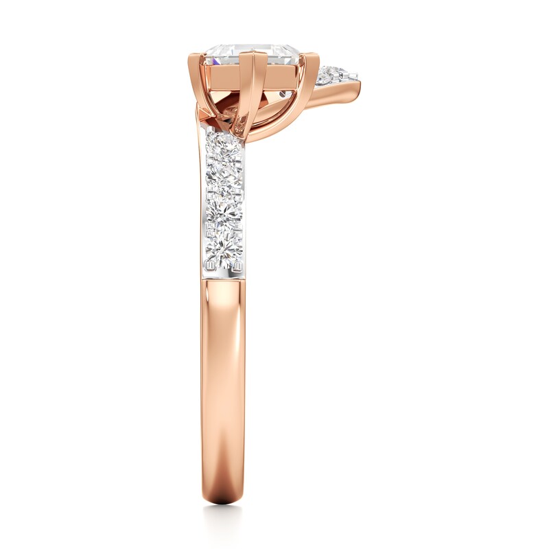 Main Image 3 of J'Lure Carre Step-Cut Lab-Grown Diamond Contour Wedding Band 1/2 ct tw 18K Rose Gold