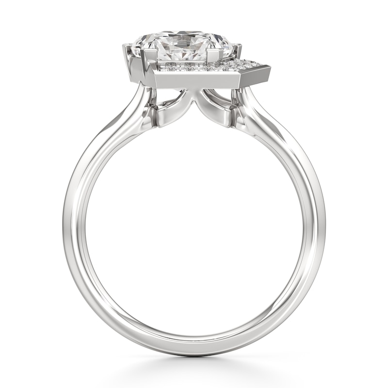 Main Image 2 of J'Lure Pentagon Brilliant-Cut Lab-Grown Diamond Half-Halo Engagement Ring 2 ct tw 18K White Gold
