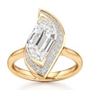 Thumbnail Image 1 of J'Lure Leaf Step-Cut Lab-Grown Diamond Half-Halo Engagement Ring 3-1/6 ct tw 18K Yellow Gold