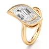 Thumbnail Image 4 of J'Lure Leaf Step-Cut Lab-Grown Diamond Half-Halo Engagement Ring 3-1/6 ct tw 18K Yellow Gold