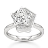 Thumbnail Image 1 of J'Lure Pentagon Brilliant-Cut Lab-Grown Diamond Half-Halo Engagement Ring 3-1/6 ct tw 18K White Gold