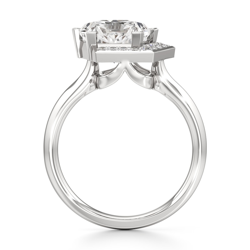 Main Image 2 of J'Lure Pentagon Brilliant-Cut Lab-Grown Diamond Half-Halo Engagement Ring 3-1/6 ct tw 18K White Gold