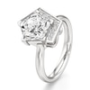 Thumbnail Image 4 of J'Lure Pentagon Brilliant-Cut Lab-Grown Diamond Half-Halo Engagement Ring 3-1/6 ct tw 18K White Gold