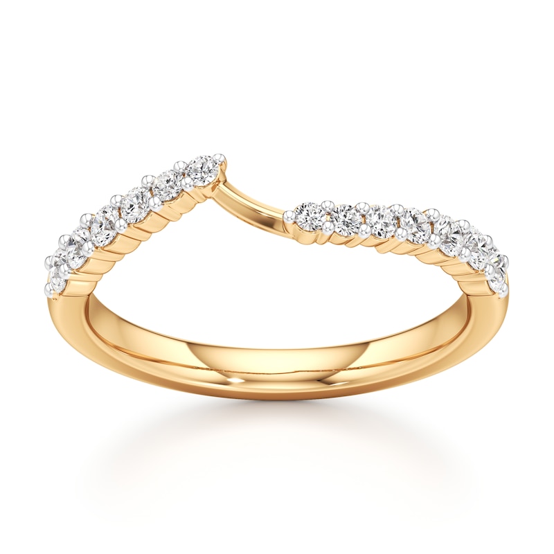 Main Image 1 of J'Lure Lab-Grown Diamond Contour Wedding Band 1/3 ct tw 18K Yellow Gold