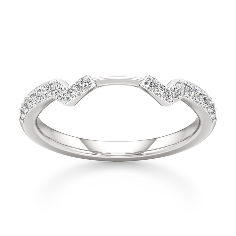 Main Image 1 of J'Lure Lab-Grown Diamond Angled Contour Wedding Band 1/5 ct tw 18K White Gold