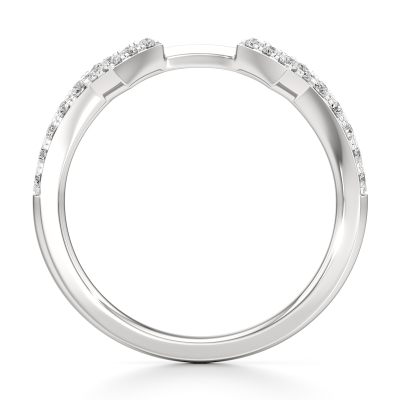 Main Image 2 of J'Lure Lab-Grown Diamond Angled Contour Wedding Band 1/5 ct tw 18K White Gold