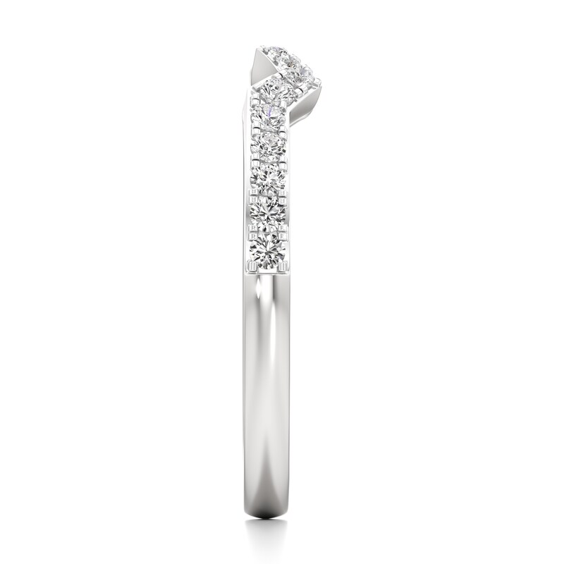 Main Image 3 of J'Lure Lab-Grown Diamond Angled Contour Wedding Band 1/5 ct tw 18K White Gold