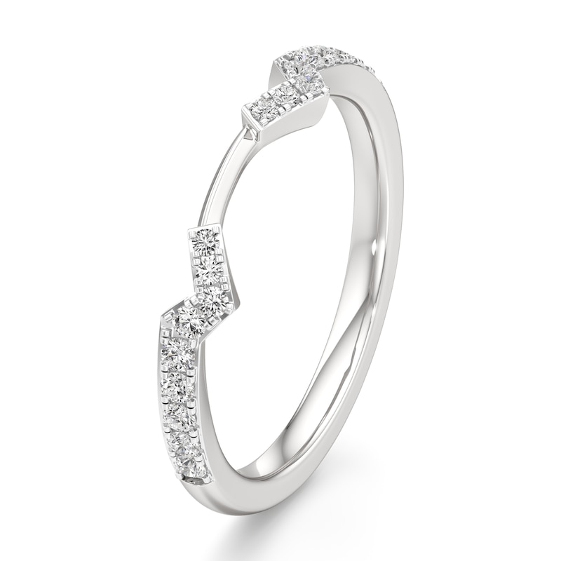 Main Image 4 of J'Lure Lab-Grown Diamond Angled Contour Wedding Band 1/5 ct tw 18K White Gold