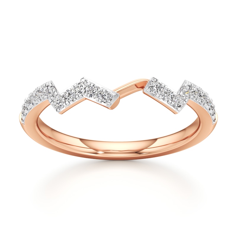 Main Image 1 of J'Lure Lab-Grown Diamond Angled Contour Wedding Band 1/4 ct tw 18K Rose Gold