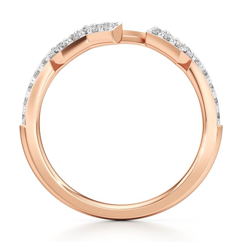 Main Image 2 of J'Lure Lab-Grown Diamond Angled Contour Wedding Band 1/4 ct tw 18K Rose Gold