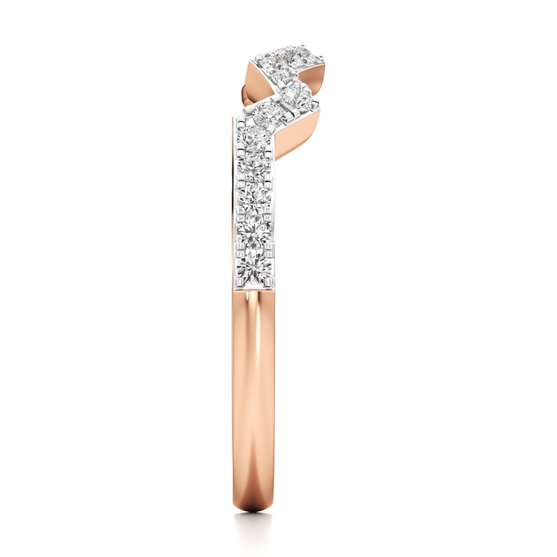 Main Image 3 of J'Lure Lab-Grown Diamond Angled Contour Wedding Band 1/4 ct tw 18K Rose Gold