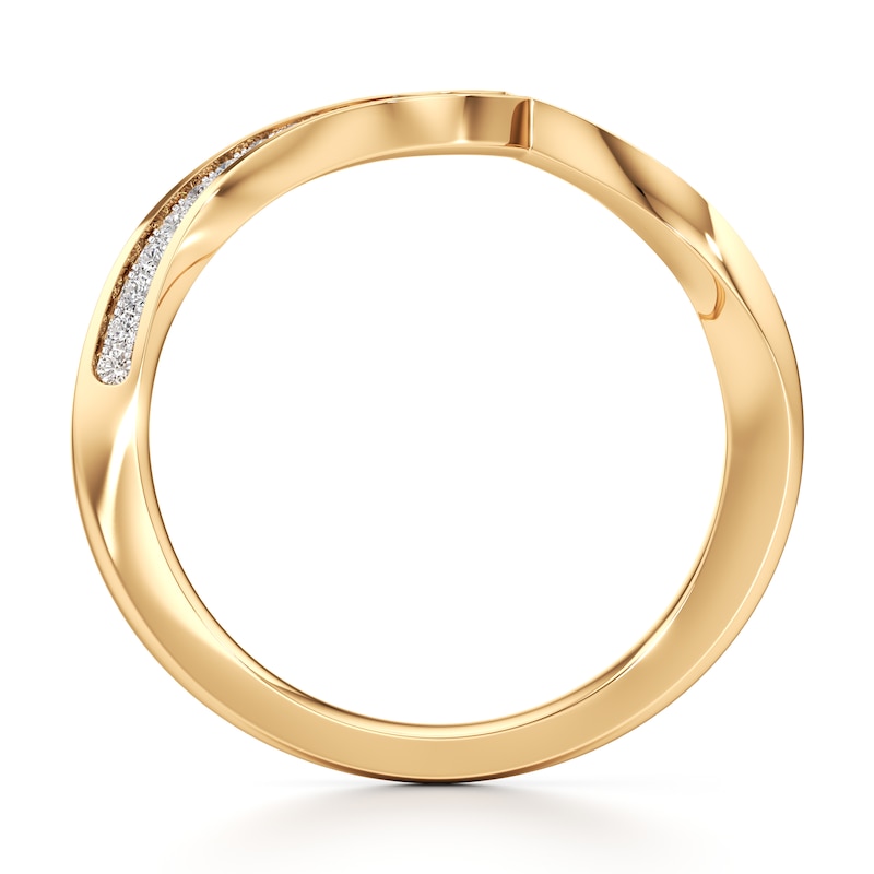 Main Image 2 of J'Lure Lab-Grown Diamond Contour Wedding Band 1/8 ct tw 18K Yellow Gold
