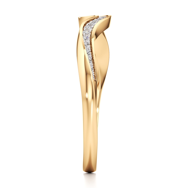 Main Image 3 of J'Lure Lab-Grown Diamond Contour Wedding Band 1/8 ct tw 18K Yellow Gold