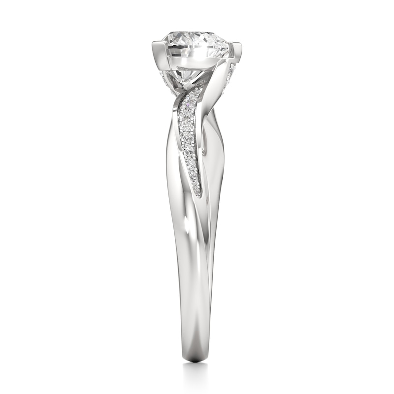 Main Image 3 of J'Lure Heart Brilliant-Cut Lab-Grown Diamond Bypass Engagement Ring 1-1/8 ct tw 18K White Gold