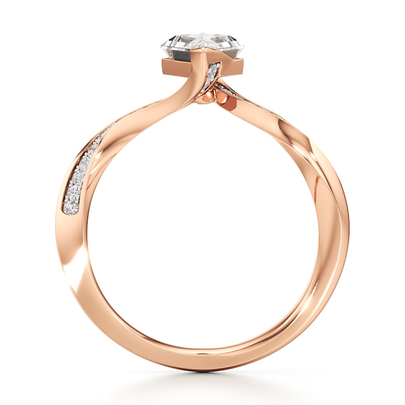 Main Image 2 of J'Lure Lozenge Step-Cut Lab-Grown Diamond Bypass Engagement Ring 1-1/8 ct tw 18K Rose Gold