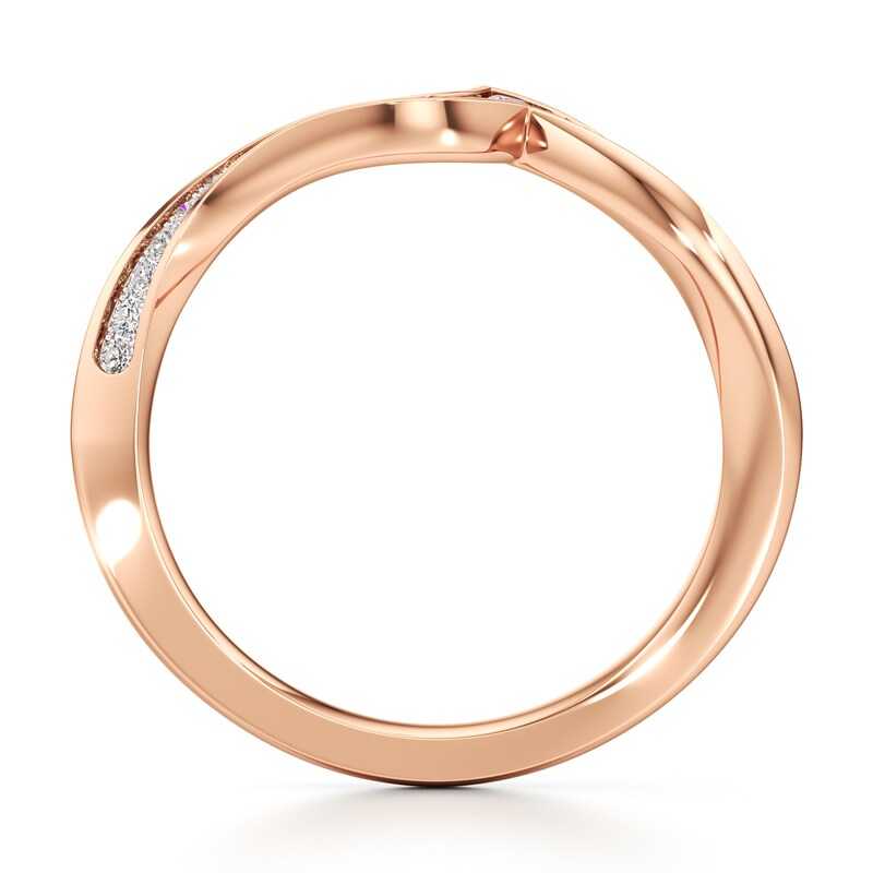 Main Image 2 of J'Lure Lab-Created Diamond Contour Wedding Band 1/6 ct tw 18K Rose Gold